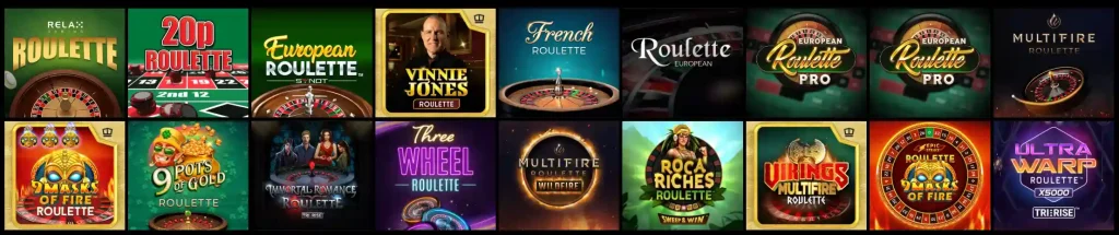 Voodoo Dreams Casino roulette games lobby with different roulette tables